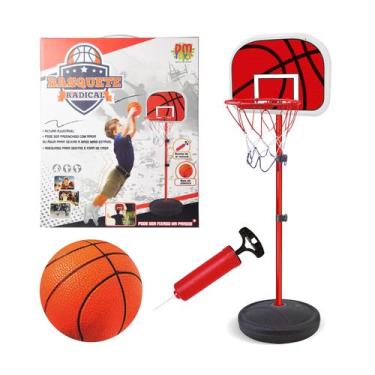 Imagem de Basquete Radical Altura Regulável 105139cm Pedestal Ajustável DM Toys
