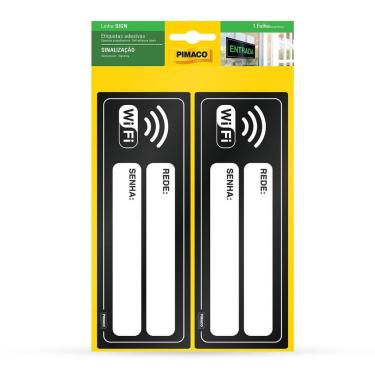 Imagem de Etiqueta sinalização Wifi 6,7x18,5cm - Pimaco