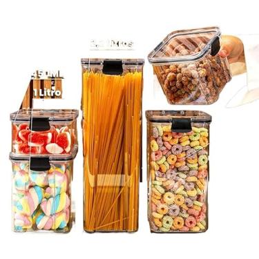 Imagem de Monte seu Kit Pote Hermético para Mantimentos de Cozinha Dispensa Armário Plástico(Kit 6-5 Potes)