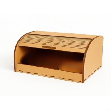 Imagem de Porta Pão Cesto de Pão Bolacha Organização Tampa Retrátil Cozinha Decorativa Leve