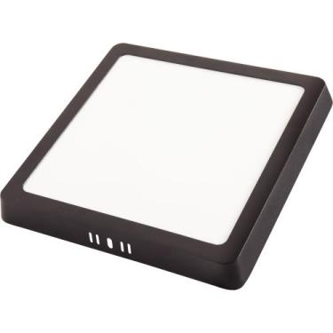 Imagem de Plafon Fita LED Tramontina Quadrado Sobrepor Preto 24W 4000K 1680lm Lu