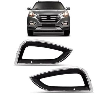 Imagem de Par Moldura Grade Farol Milha Ix35 2016 2017 Cinza