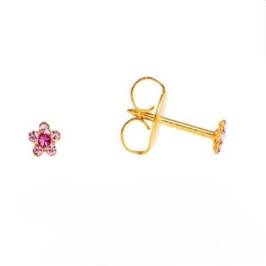 Imagem de Brinco Studex System 75 Baby Daisy Rosa Fúcsia COD 130, Dourado