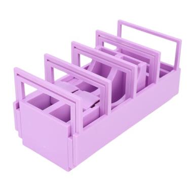 Imagem de Fockety Dispensador de Fita de Mesa, Suporte Extensível de Fita de Mesa, Ferramenta de Distribuição de Fita de Rolo Duplo Com 2 Rolos de Fitas para Pedidos de Embalagem, Artesanato e (Violeta)