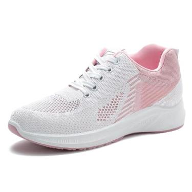 Imagem de Padgene Tênis feminino leve tênis de caminhada esportivo tênis de corrida para mulheres malha respirável academia moda tênis atlético confortável casual, 1063 branco, 38