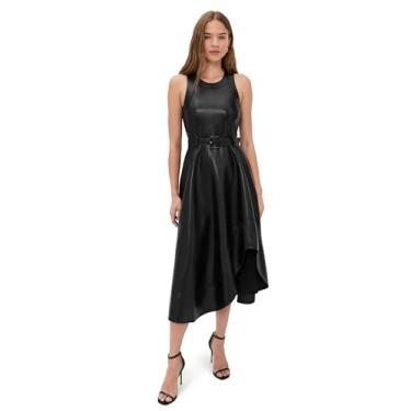 Imagem de Cinq à Sept Vestido Zelda feminino de couro vegano, Preto, 40