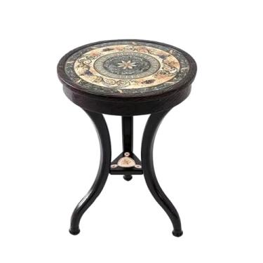 Imagem de Mesa lateral minimalista de vidro retrô mesa redonda artística canto sofá lateral café sala de estar varanda