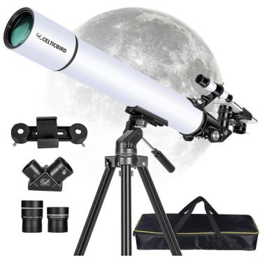 Imagem de Telescópio Refrator 80mm: Para Adultos e Iniciantes. Abertura de 80mm e Distância Focal de 900mm. Montagem AZ