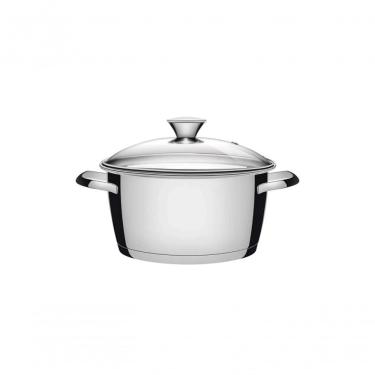 Imagem de Caçarola Funda Tramontina Allegra Em Aço Inox Com Fundo Triplo E Tampa De Vidro 20 Cm Tramontina