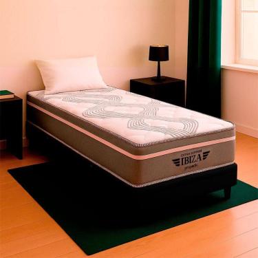 Imagem de Cama Box Solteiro Preto Colchão Ibiza Molas Vstore 88x188x22