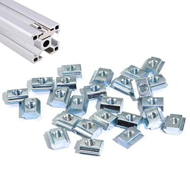 Imagem de Boeray 50 peças deslizante em T Nut Tee porca deslizante para extrusão de alumínio com perfil 2020 Sereis Slot 6 mm, 2020-M3, Silver