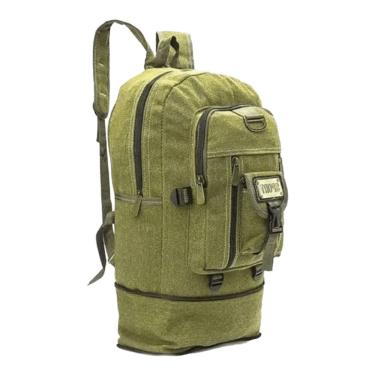 Imagem de Mochila de lona vintage para caminhadas, viagem, acampamento, 50L