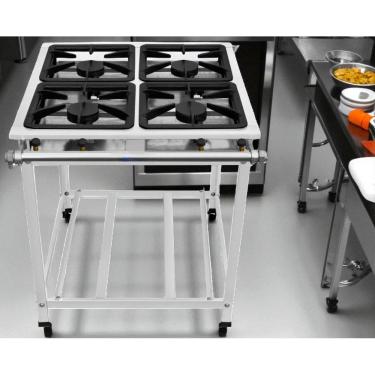 Imagem de Fogão Industrial 4 Bocas 40x40 Ap P8 em Aço Inox Leona