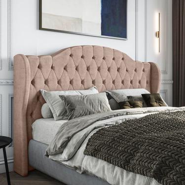 Imagem de Cabeceira Estofada Solteiro 90 Cm Cristal Veludo Rose