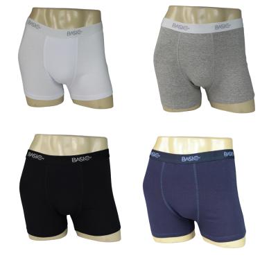 Imagem de Kit 6 Cuecas Boxer Adulto 96% Algodão Basic Cores Sortida