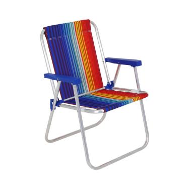 Imagem de Cadeira de Praia Alta em Oxford e Alumínio Color Comfort Estampas Sortidas Bel