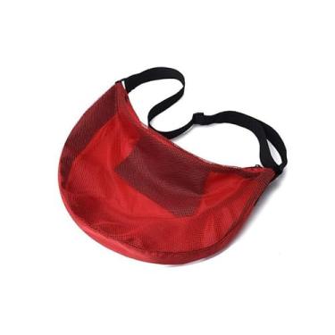Imagem de Bolsa de basquete de ombro único esportiva universal de grande capacidade bolsa de vôlei de futebol multifuncional portátil de basquete bolso de rede de armazenamento diagonal vermelho
