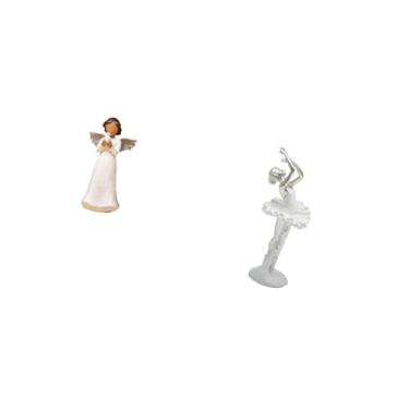 Imagem de Fenteer Escultura de Resina de Anjo Querubim Bailarina, Ornamento Criativo de Arte Moderna para Sala de Estar, Quarto, Mesa, Lareira, Entrada Do Escritório, D