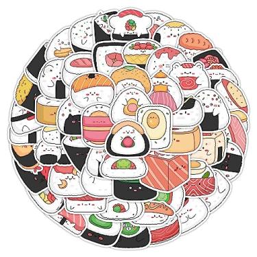 Imagem de 60 peças de adesivos bonitos coreanos japoneses de bola de arroz para mulheres, senhoras, pacotes de adesivos de garrafa de água, adesivos de vinil à prova d'água para laptop, motocicleta, bicicleta