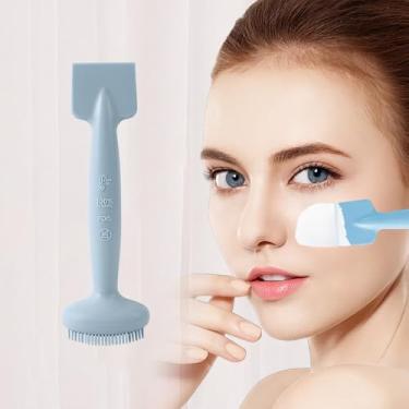 Imagem de Pincel de silicone para máscara facial, pincel aplicador de filme de lama para ferramentas aplicadoras faciais, azul