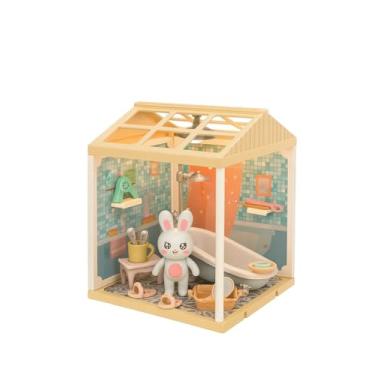 Imagem de Casinha Miniatura Encantada com Luz LED para Montar — Presente Criativo Educativo para Meninas, DIY Decorativo Infantil Premium (Banheiro com Banheira, Unidades, 6)