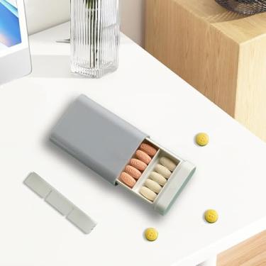 Imagem de Organizador de comprimidos pequeno com 6 compartimentos, estojo portátil para viagem, para pílulas de vitaminas, óleo de peixe, suporte de pílulas