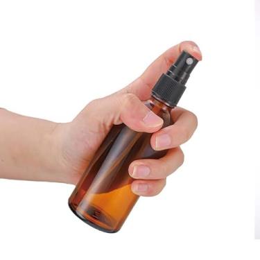 Imagem de Pacote com 2 frascos de spray de vidro âmbar de 118 ml para óleos essenciais, frasco pequeno vazio, spray de névoa fina