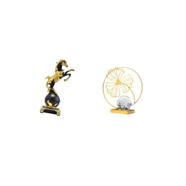 Imagem de Fenteer Coleção de Esculturas de Ferro com Folhas de Animais Modernos para Quarto, Sala de Estar, Escritório, Mesa, Centro de Mesa, Estante, Lareira, Ornament