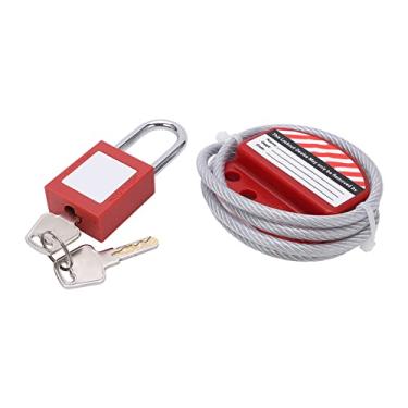 Imagem de Dioche Alto Cabo de Segurança Resistente a Temp Lock de 1,8 Metros, Trava de Cabo Anticorrosão Ajustável Com Aço Inoxidável para Segurança Válvula Multi-usuária