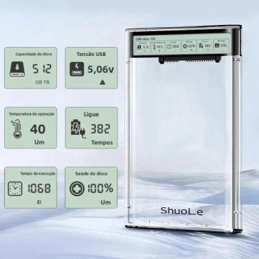 Imagem de Caixa De Enclosure Para HDD SSD De 2,5 Polegadas Transparente Adaptado