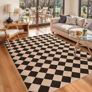 Imagem de BYYVOO Tapete de área de juta 10 x 15 lavável: tapete antiderrapante para interior - tapete para sala de estar, entrada, cozinha, sala de jantar - tapetes finos de pelo baixo trançado trançado durável