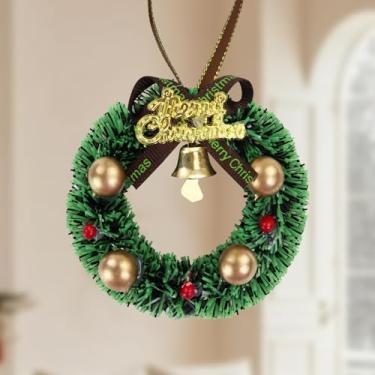 Imagem de Decorações e enfeites de Natal, mini guirlanda de Natal de plástico com cordão, pequenas decorações com vermelho e preto (estilo 1)
