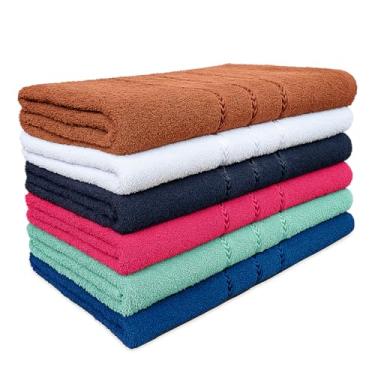 Imagem de Kit 10 Toalhas de Banho 100% Algodão 70x120cm Super Macias e Absorventes – Ideal para Uso Diário e Academia (Sortido)