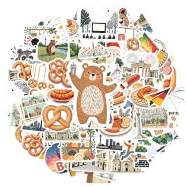 Imagem de 70 peças Alemanha Oktoberfest Arquitetura Cultura Alimentar Adesivos Brinquedos Papelaria Adesivos Festivos Graffiti Decalques para Laptop Bagagem Scrapbook Diário Adesivo DIY Telefone Laptop