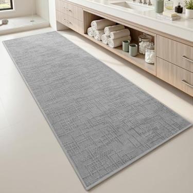 Imagem de AMOAMI Tapete de banho antiderrapante, super absorvente, de secagem rápida, tapetes de banho para o chão do banheiro, tapetes laváveis de tecido jacquard moderno, tapetes de banho para banheira, 6 cm