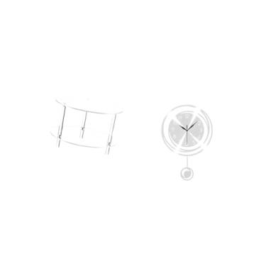 Imagem de Fenteer Mesa Lateral de Acrílico com Relógio de Parede de Algarismos Arábicos Grandes, Mesa de Cabeceira Compacta, Móvel Leve E Silencioso para Sala de Estar,