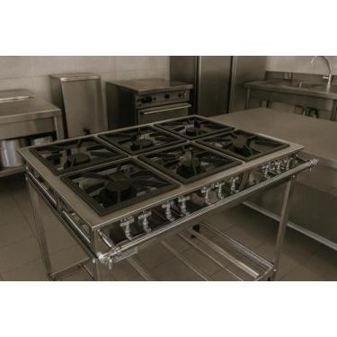 Imagem de Fogão Industrial 6 Bocas 30x30 P7 em Aço Inox Leona - Mr Fogões