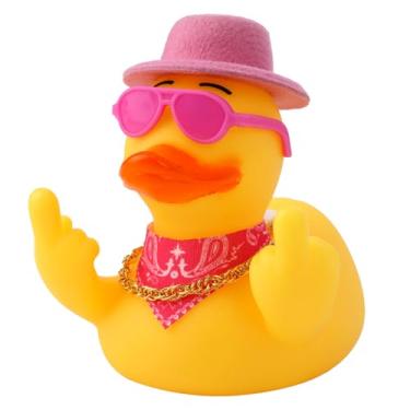 Imagem de Fukaisu Pato Jipe com Dedo Médio, um Divertido Pato de Borracha para Decoração de Painel do Seu Jeep ou Mesa Escritório (Rosa)