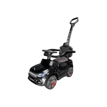 Imagem de Carrinho Elétrico Infantil com Empurrador, Preto, Controle Remoto, Bateria 6V, 61x30x83cm, para Crianças 3+ Anos, Suporta até 25kg