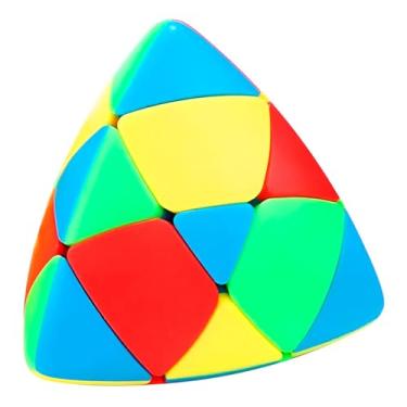 Imagem de Cubo Mágico Pirâmide Profissional, Plástico Colorido, 7cm, Quebra-Cabeça 3x3x3, Brinquedo Educativo para Maiores de 5 Anos, Sistema de Corte de Quina