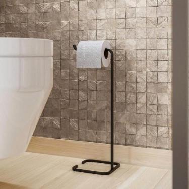 Imagem de Suporte Papeleira De Chão Para Banheiro Lavabo Set Aço Multiuso D01 Pr