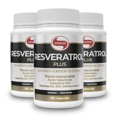 Imagem de Kit 3 Resveratrol Plus Vitafor 60 Cápsulas