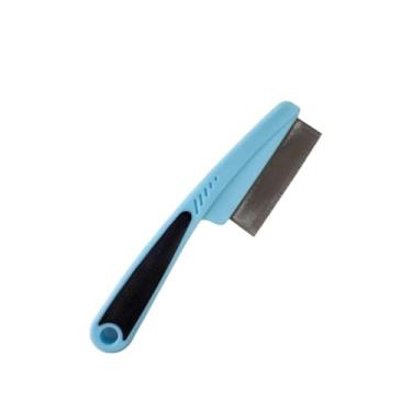 Imagem de Pente Premium Fino Tira Pelos Remove Pulga Pets(AZUL)