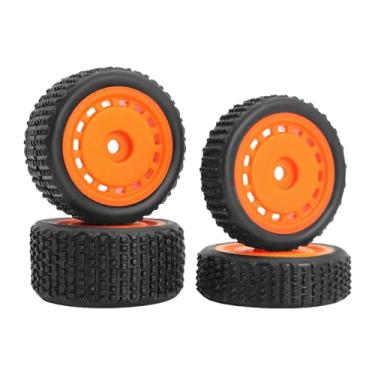 Imagem de oshhni Conjunto de 4 rodas RC Premium com encaixe hexagonal de 7mm para Micro B 244016, acessório para carro/caminhão RC 1:24, Laranja