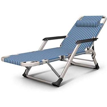 Imagem de Espreguiçadeira de jardim, cadeiras reclináveis, cadeira de praia dobrável reclinável, cadeira de praia portátil para uso interno para almoço, cadeira preguiçosa, acampamento, gramado, reclinável,