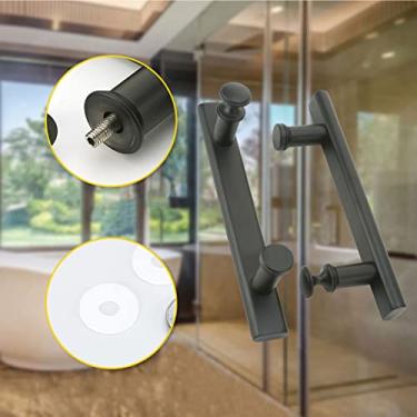 Imagem de Maçaneta de porta de vidro Maçaneta de porta de chuveiro Punho de aço inoxidável Porta de celeiro deslizante Interior Exterior Puxador de Porta Puxador (Tamanho: 145 mm)