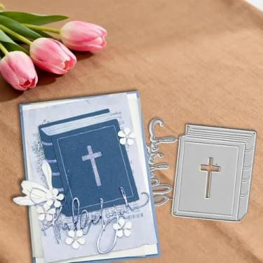 Imagem de Livro Cruz de Páscoa Cortes de Metal Estênceis de Corte de Metal para Álbum de Scrapbook Decorativo em Relevo de Papel para Fazer Cartões