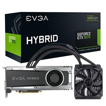 Imagem de EVGA GeForce GTX 1070 HYBRID GAMING, 8GB GDDR5, LED, All-In-One Water cooling com ventilador de 10 cm, suporte DX12 OSD (PXOC) placa de vídeo 08G-P4-6178-KR