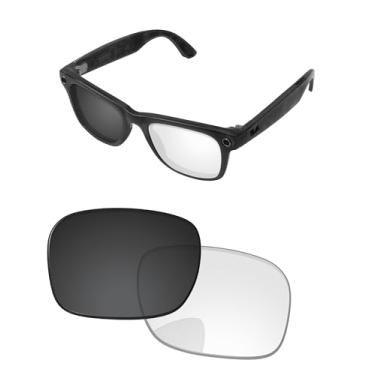 Imagem de PapaViva Lentes de substituição compatíveis com óculos inteligentes Ray-Ban Meta Wayfarer (Gen 2) RW4012 50 mm Eclipse Cinza fotocromático não polarizado