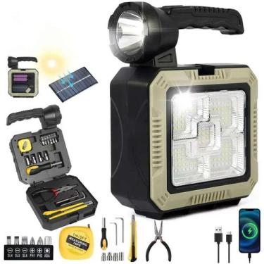Imagem de Luminária Portátil Com Ferramentas E Lanterna Solar Usb - Rick Imports